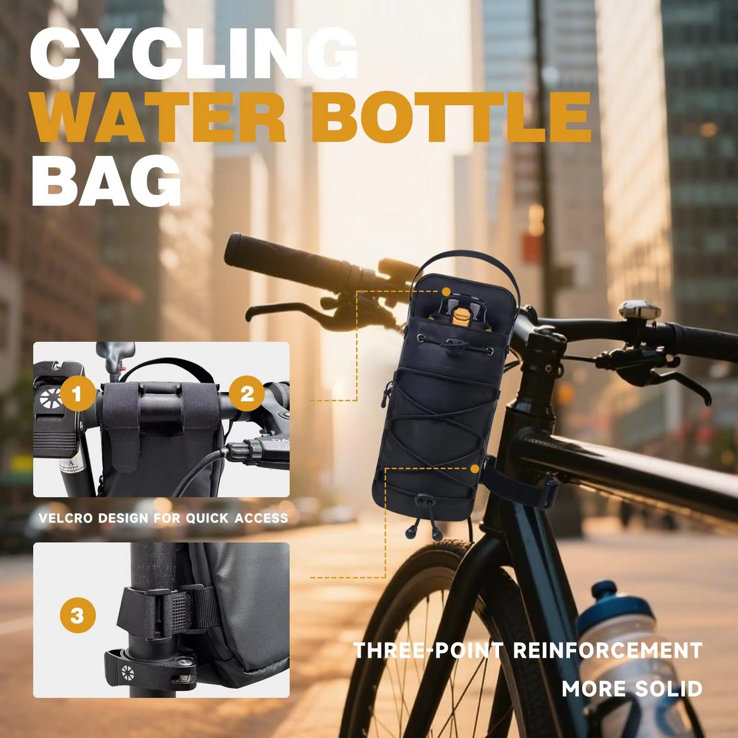 Magnetic Gym Bag with Water Bottle Holder