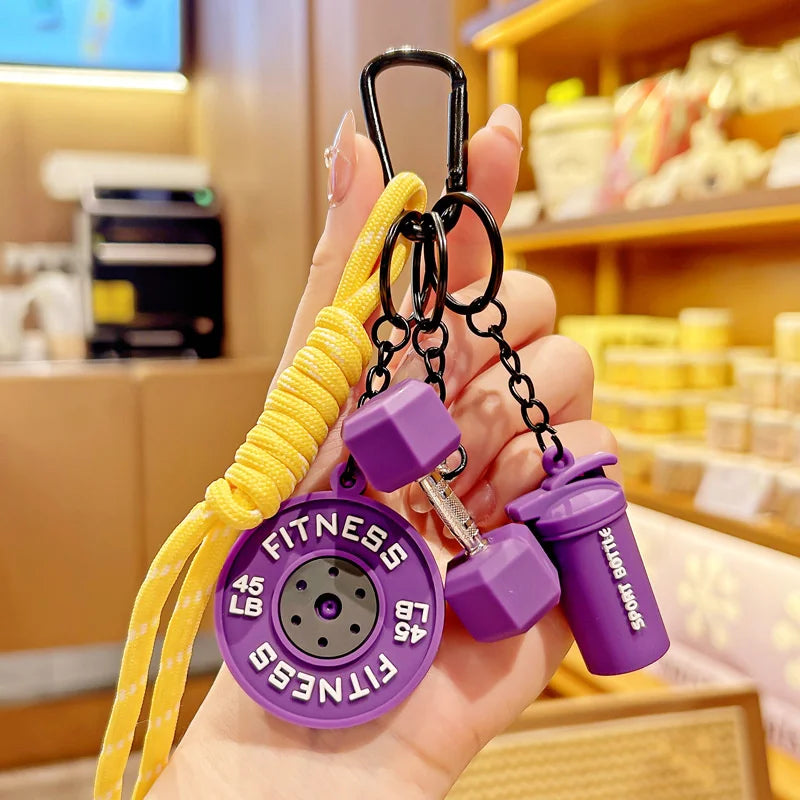 Fitness Keychain,Colorful Gym Bag Charm for Fitness Lovers, Motivational Fitness Gym Key ring,Workout Keychain Gifts