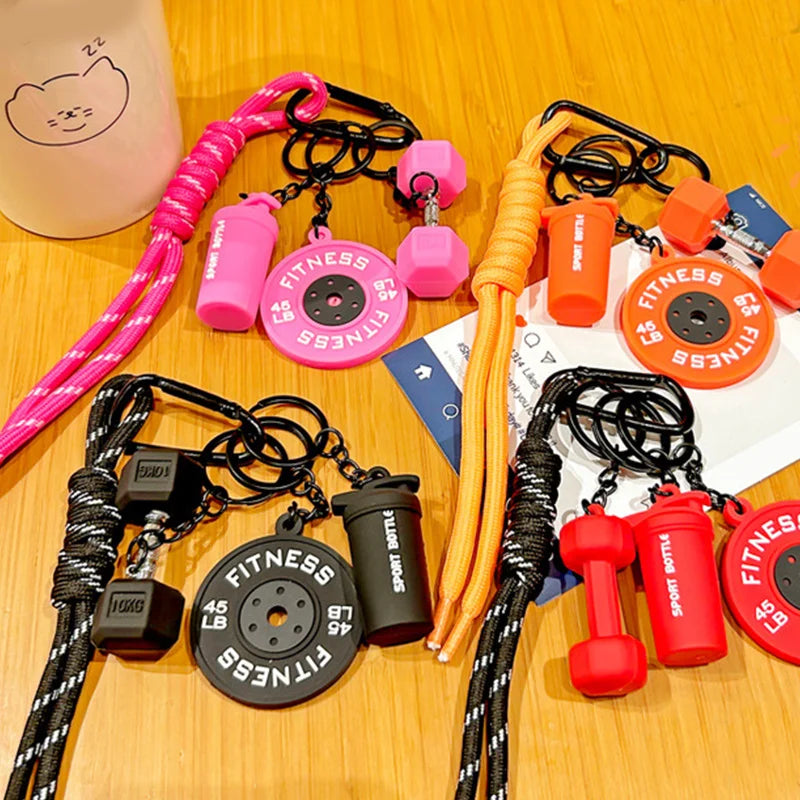 Fitness Keychain,Colorful Gym Bag Charm for Fitness Lovers, Motivational Fitness Gym Key ring,Workout Keychain Gifts