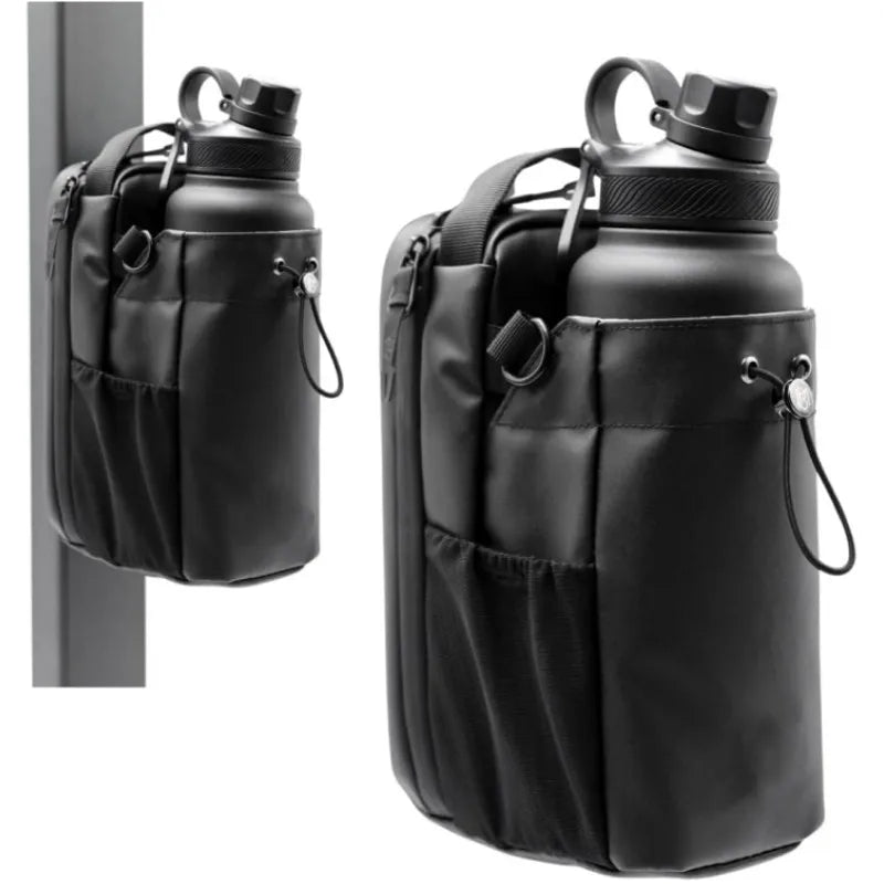 Magnetic Gym Sling Bag Water Bottle & Phone Holder Waterproof Crossbody Bag for Outdoor Sports Travel Fitness Accessories