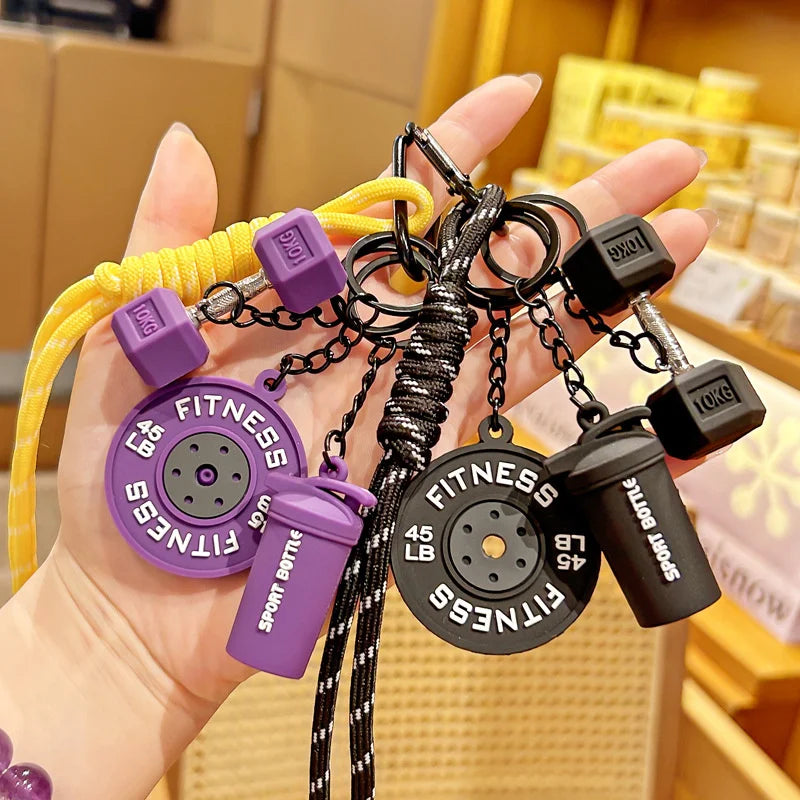 Fitness Keychain,Colorful Gym Bag Charm for Fitness Lovers, Motivational Fitness Gym Key ring,Workout Keychain Gifts