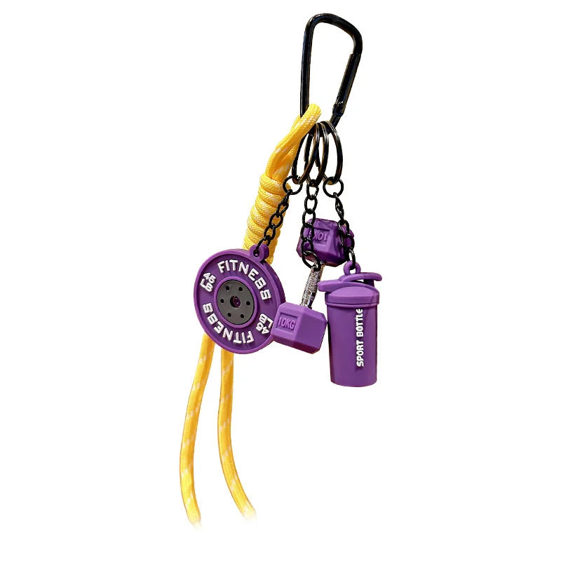 Fitness Keychain,Colorful Gym Bag Charm for Fitness Lovers, Motivational Fitness Gym Key ring,Workout Keychain Gifts