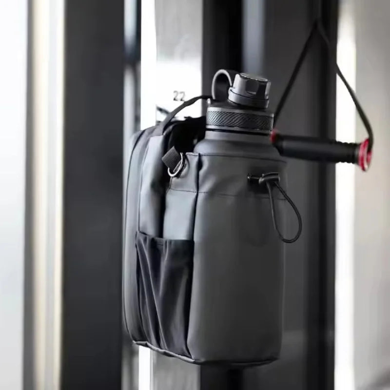 Magnetic Gym Sling Bag Water Bottle & Phone Holder Waterproof Crossbody Bag for Outdoor Sports Travel Fitness Accessories