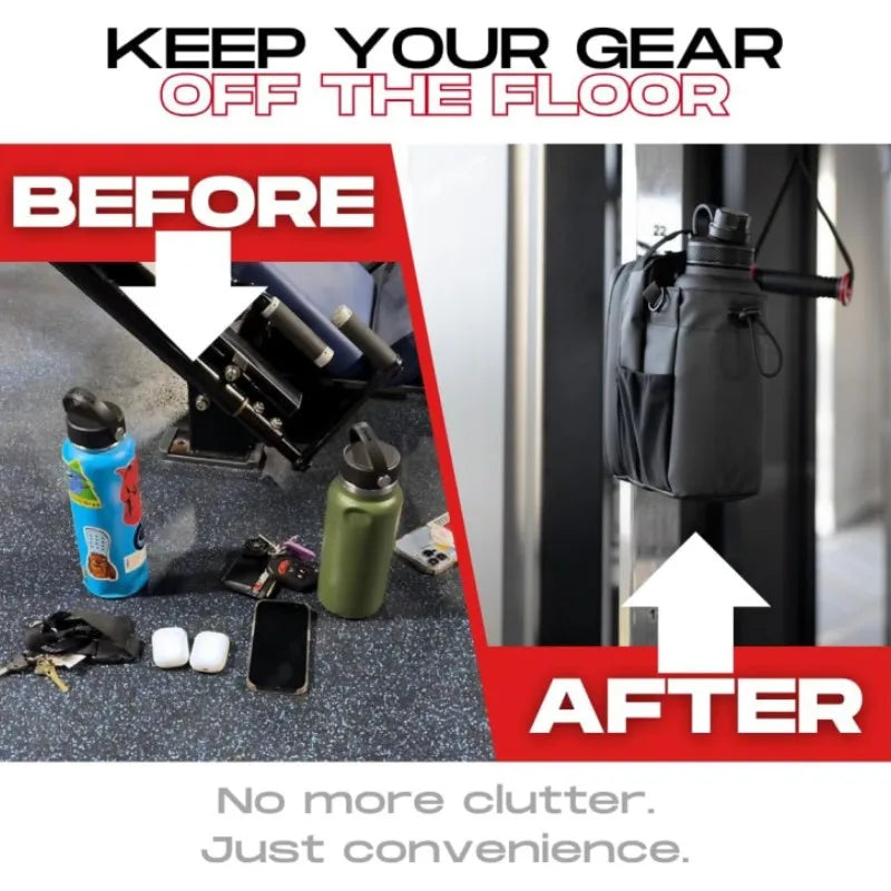 Magnetic Gym Sling Bag Water Bottle & Phone Holder Waterproof Crossbody Bag for Outdoor Sports Travel Fitness Accessories