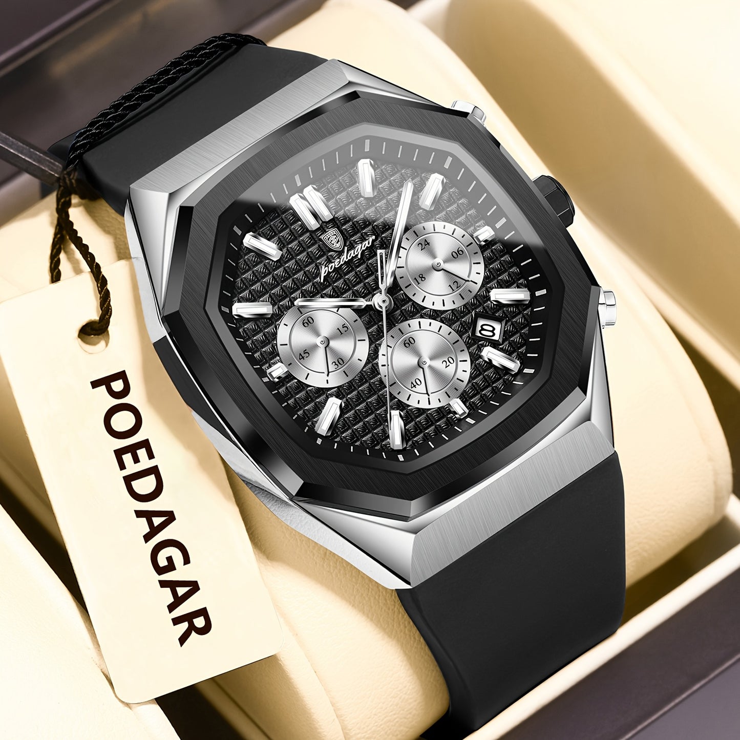 POEDAGAR Men's Watch - Waterproof up to 3ATM,