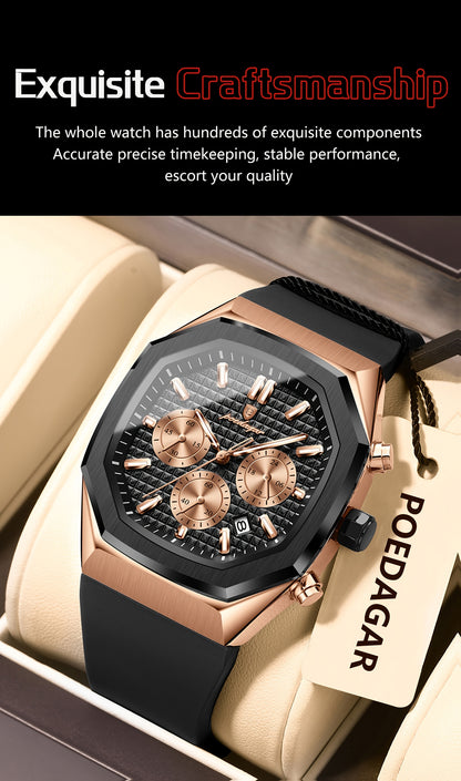 POEDAGAR Men's Watch - Waterproof up to 3ATM,