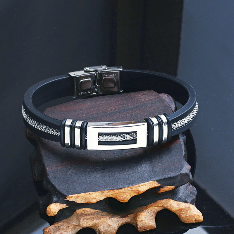 Gorgeous, fashionable, and minimalist Stainless Steel genuine Faux Leather bracelet,