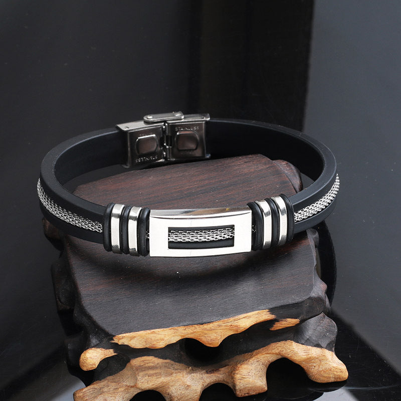 Gorgeous, fashionable, and minimalist Stainless Steel genuine Faux Leather bracelet,