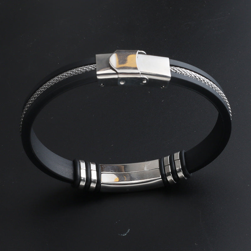Gorgeous, fashionable, and minimalist Stainless Steel genuine Faux Leather bracelet,