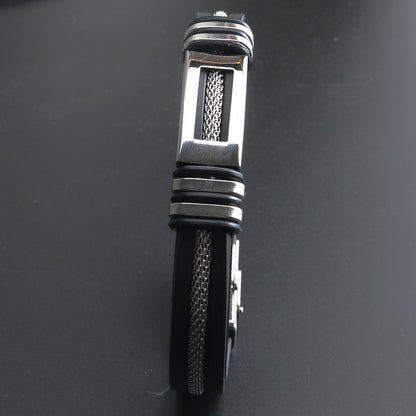 Gorgeous, fashionable, and minimalist Stainless Steel genuine Faux Leather bracelet,