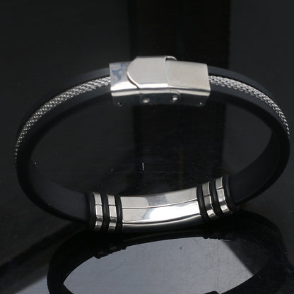 Gorgeous, fashionable, and minimalist Stainless Steel genuine Faux Leather bracelet,
