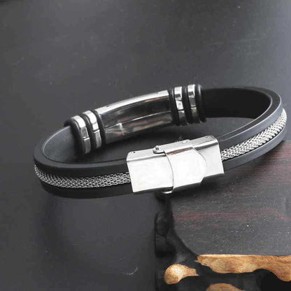 Gorgeous, fashionable, and minimalist Stainless Steel genuine Faux Leather bracelet,