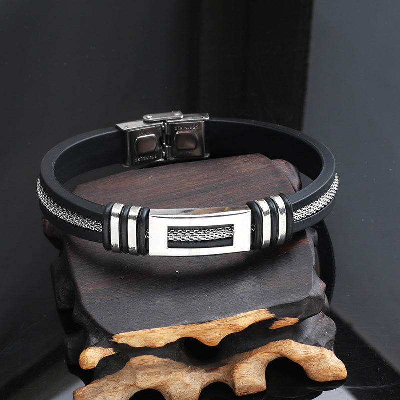 Gorgeous, fashionable, and minimalist Stainless Steel genuine Faux Leather bracelet,