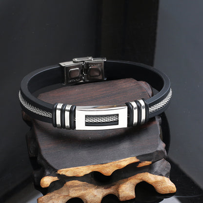 Gorgeous, fashionable, and minimalist Stainless Steel genuine Faux Leather bracelet,