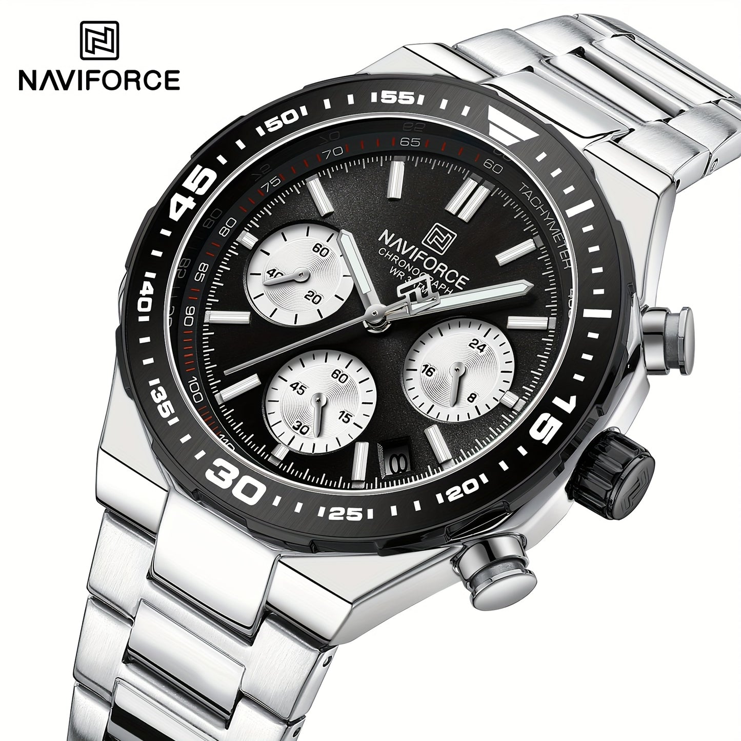 NAVIFORCE Men'S Luxury Business Watch, Multi-function Chronograph Waterproof Men Watches,