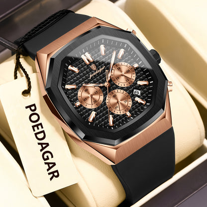 POEDAGAR Men's Watch - Waterproof up to 3ATM,
