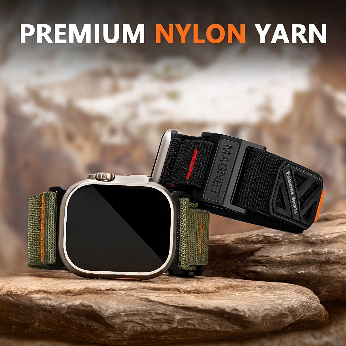 Magnetic Buckle Braided Sport Band Compatible with Apple Watch