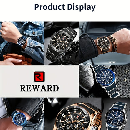 Reward Luminous Men's Watch-Luxury Sports Chronograph with Silicone Strap