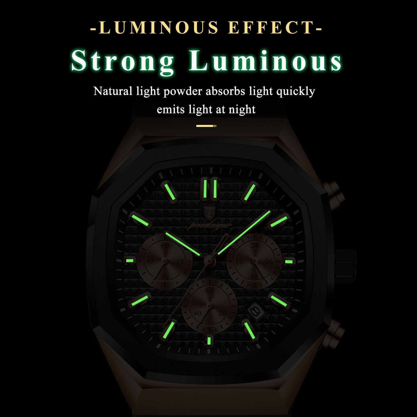 POEDAGAR Men's Watch - Waterproof up to 3ATM,