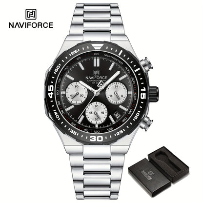 NAVIFORCE Men'S Luxury Business Watch, Multi-function Chronograph Waterproof Men Watches,