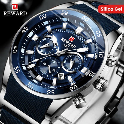 Reward Luminous Men's Watch-Luxury Sports Chronograph with Silicone Strap