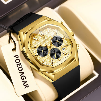 POEDAGAR Men's Watch - Waterproof up to 3ATM,