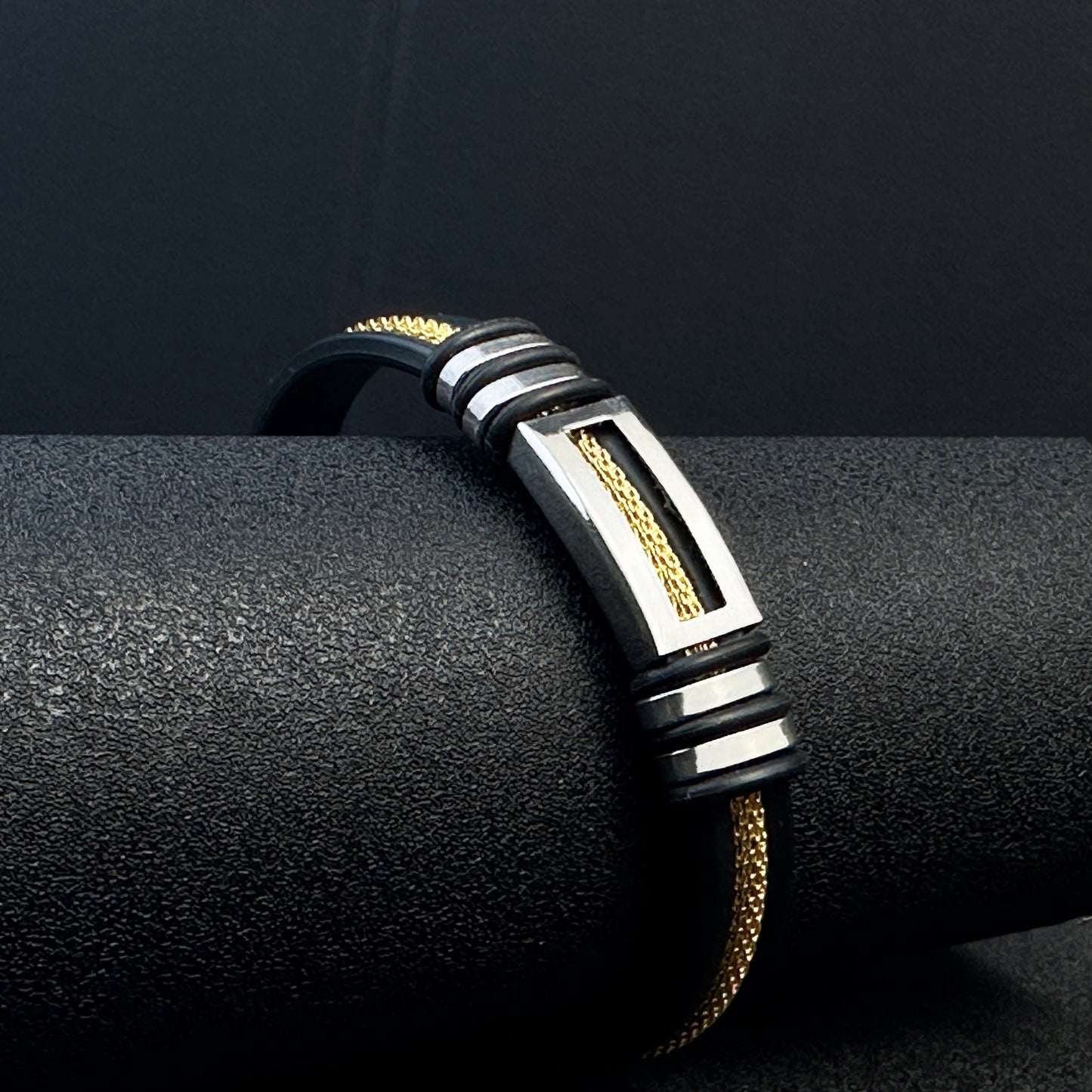 Gorgeous, fashionable, and minimalist Stainless Steel genuine Faux Leather bracelet,