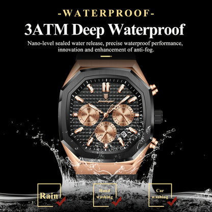 POEDAGAR Men's Watch - Waterproof up to 3ATM,