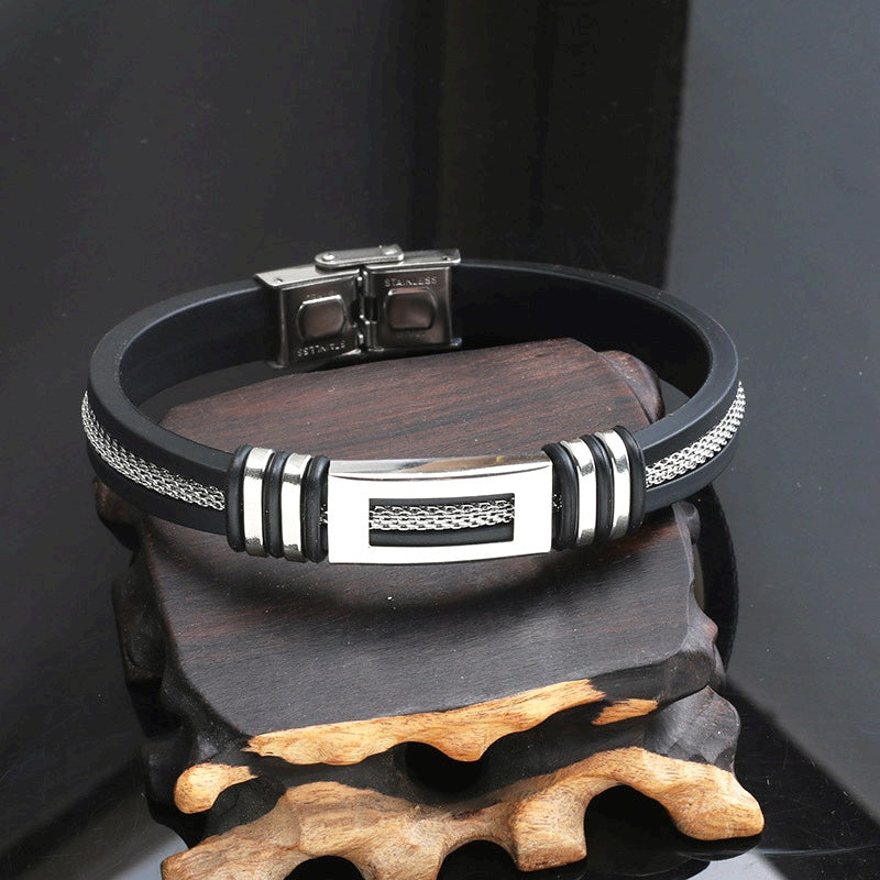 Gorgeous, fashionable, and minimalist Stainless Steel genuine Faux Leather bracelet,
