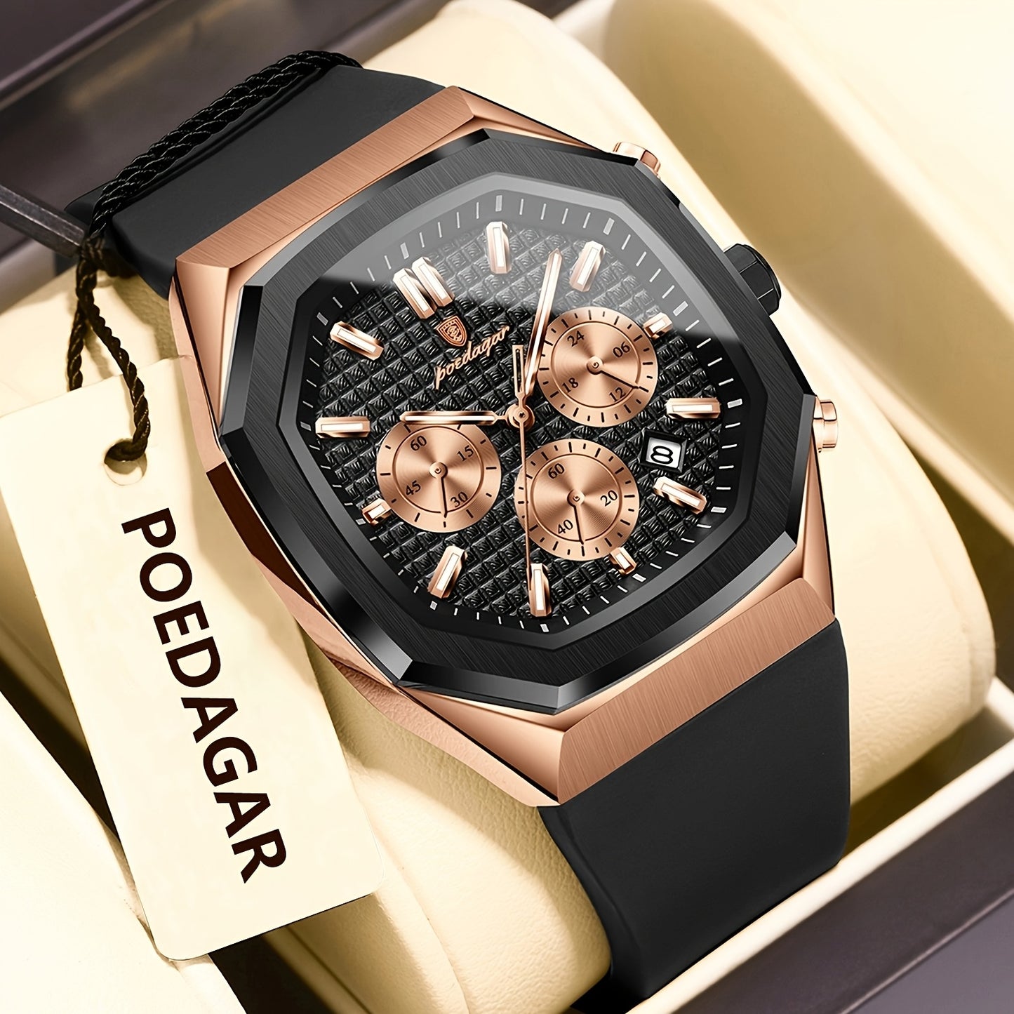 POEDAGAR Men's Watch - Waterproof up to 3ATM,