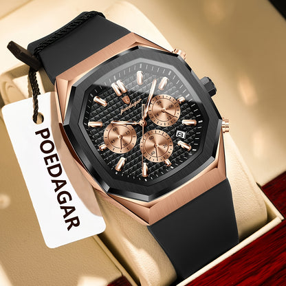 POEDAGAR Men's Watch - Waterproof up to 3ATM,