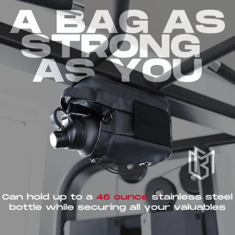 Magnetic Gym Sling Bag Water Bottle & Phone Holder Waterproof Crossbody Bag for Outdoor Sports Travel Fitness Accessories