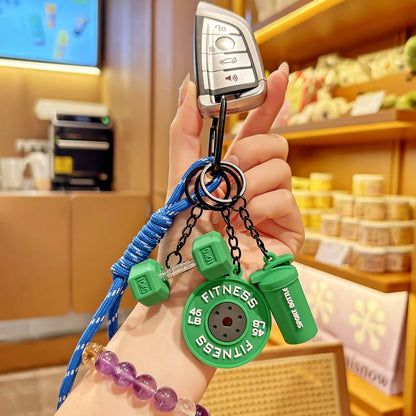 Fitness Keychain,Colorful Gym Bag Charm for Fitness Lovers, Motivational Fitness Gym Key ring,Workout Keychain Gifts