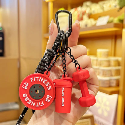 Fitness Keychain,Colorful Gym Bag Charm for Fitness Lovers, Motivational Fitness Gym Key ring,Workout Keychain Gifts