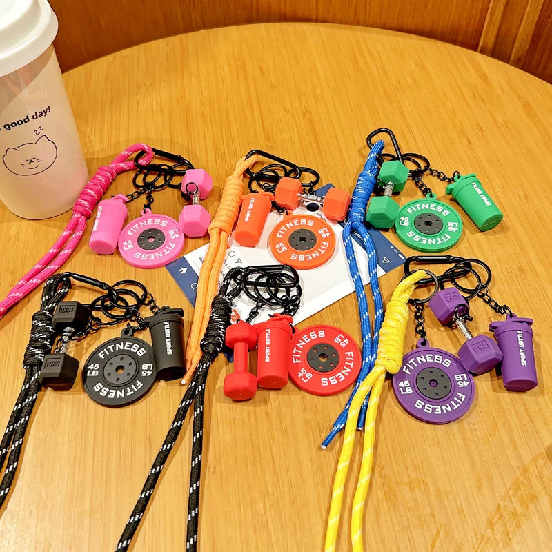 Fitness Keychain,Colorful Gym Bag Charm for Fitness Lovers, Motivational Fitness Gym Key ring,Workout Keychain Gifts