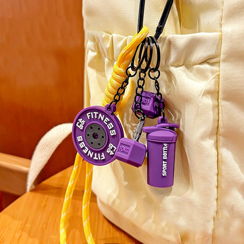Fitness Keychain,Colorful Gym Bag Charm for Fitness Lovers, Motivational Fitness Gym Key ring,Workout Keychain Gifts