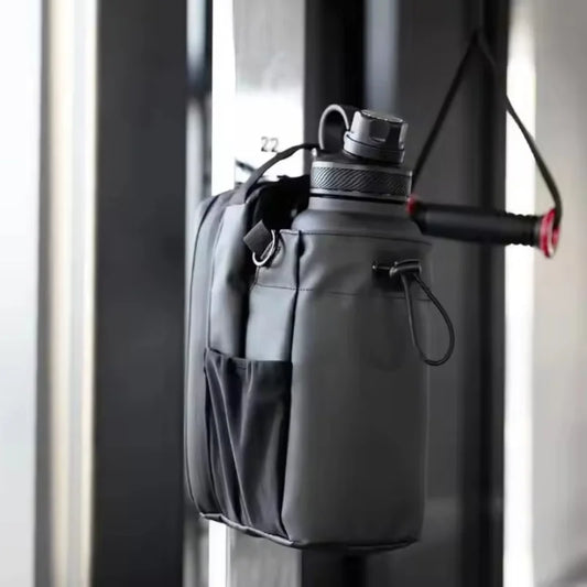 Magnetic Gym Sling Bag Water Bottle & Phone Holder Waterproof Crossbody Bag for Outdoor Sports Travel Fitness Accessories