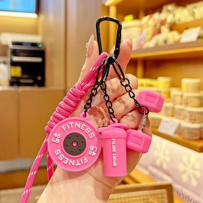 Fitness Keychain,Colorful Gym Bag Charm for Fitness Lovers, Motivational Fitness Gym Key ring,Workout Keychain Gifts