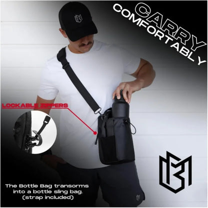 Magnetic Gym Sling Bag Water Bottle & Phone Holder Waterproof Crossbody Bag for Outdoor Sports Travel Fitness Accessories