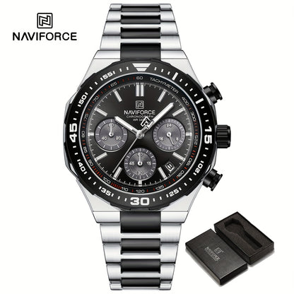 NAVIFORCE Men'S Luxury Business Watch, Multi-function Chronograph Waterproof Men Watches,