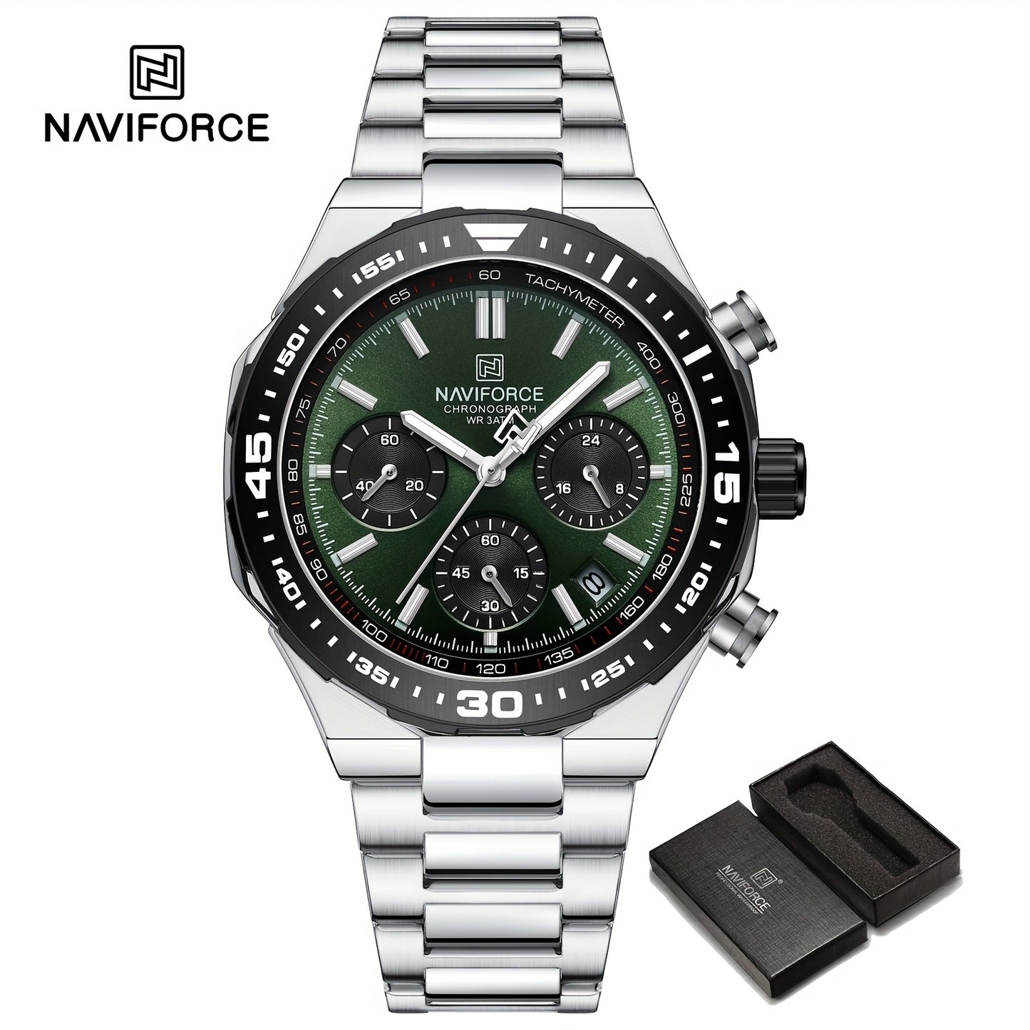 NAVIFORCE Men'S Luxury Business Watch, Multi-function Chronograph Waterproof Men Watches,