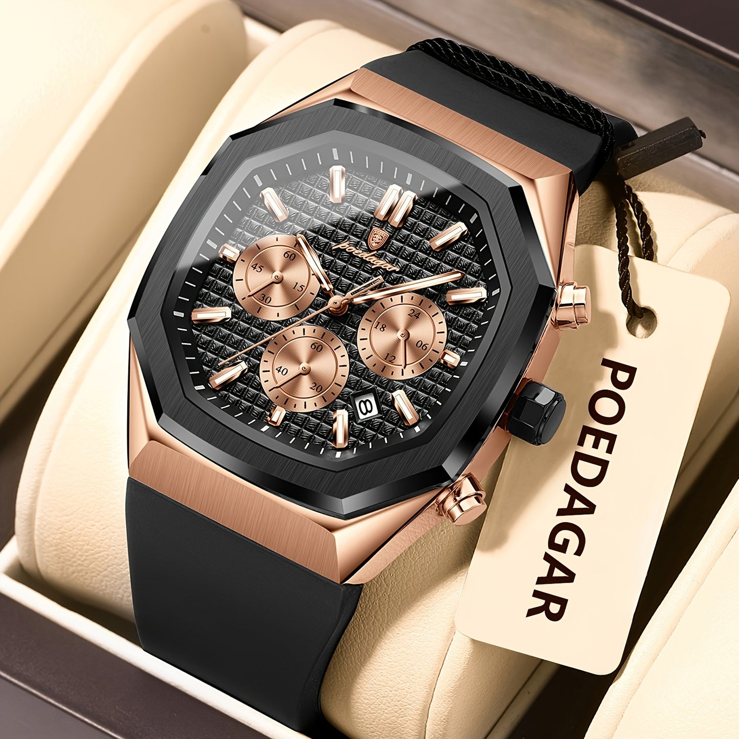 POEDAGAR Men's Watch - Waterproof up to 3ATM,