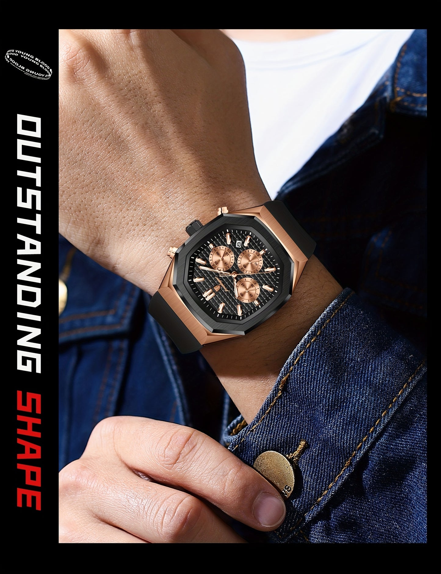 POEDAGAR Men's Watch - Waterproof up to 3ATM,