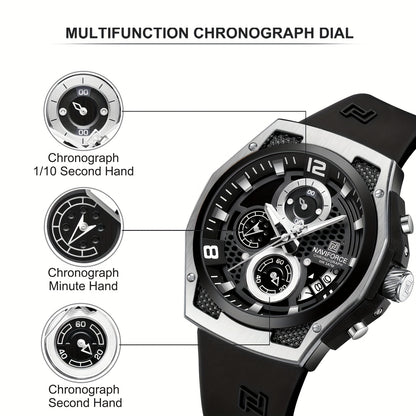 NAVIFORCE Men's Sports Watch - Luxury Quartz Chronograph with Date Display