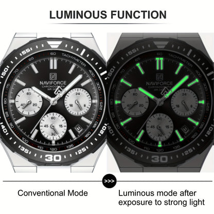 NAVIFORCE Men'S Luxury Business Watch, Multi-function Chronograph Waterproof Men Watches,