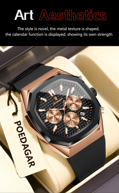 POEDAGAR Men's Watch - Waterproof up to 3ATM,