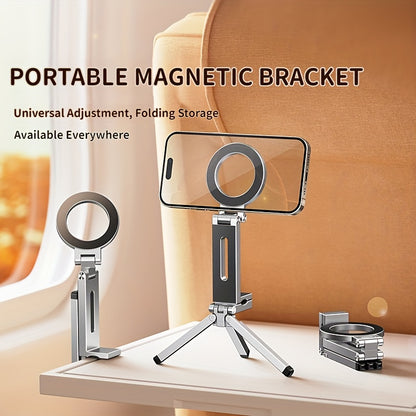 Portable Magnetic Phone Mount  360° Rotatable | Foldable | Strong Suction | Universal Clip