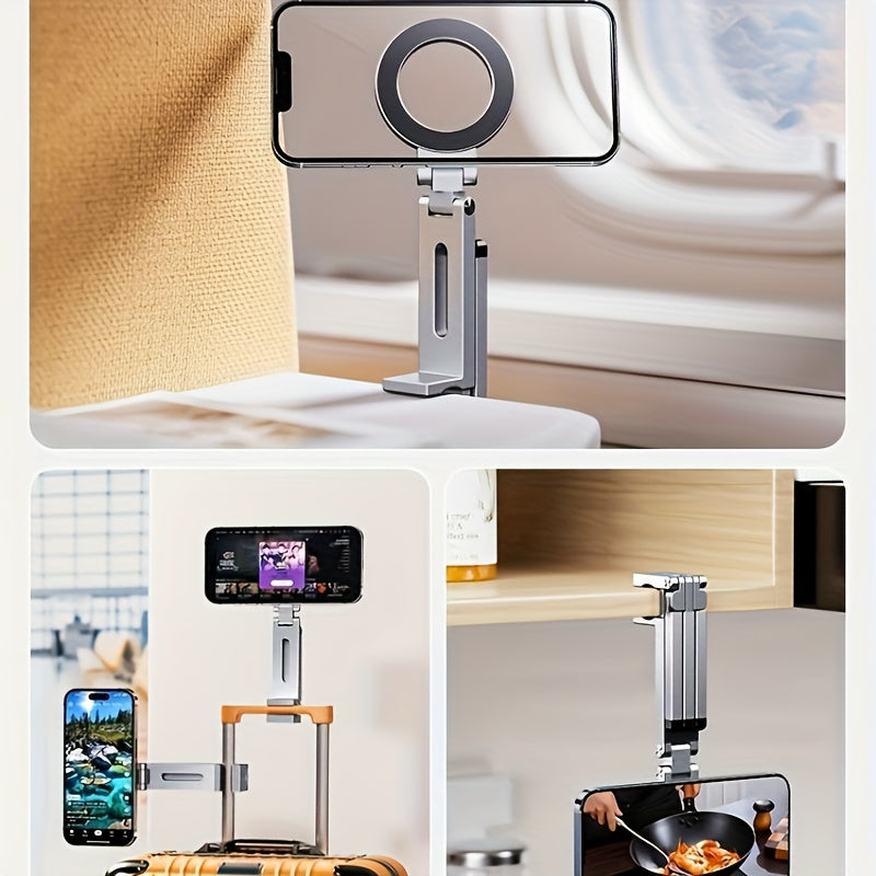 Portable Magnetic Phone Mount  360° Rotatable | Foldable | Strong Suction | Universal Clip